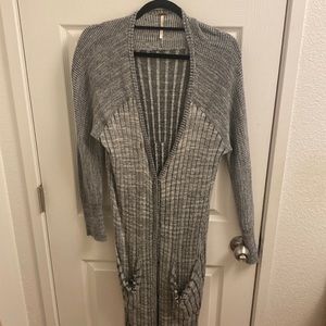 Free People button down black and white sweater.